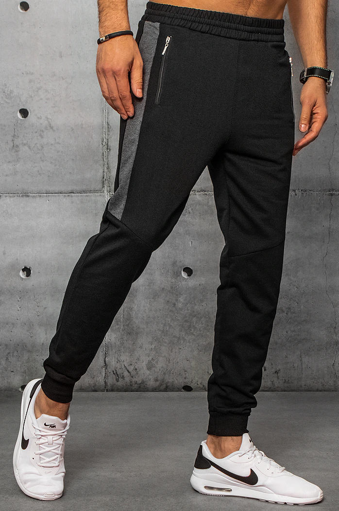 Spodnie męskie dresowe czarne Dstreet UX3237