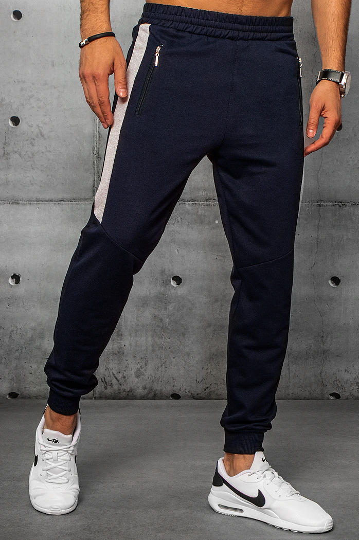 Spodnie męskie dresowe granatowe Dstreet UX3239