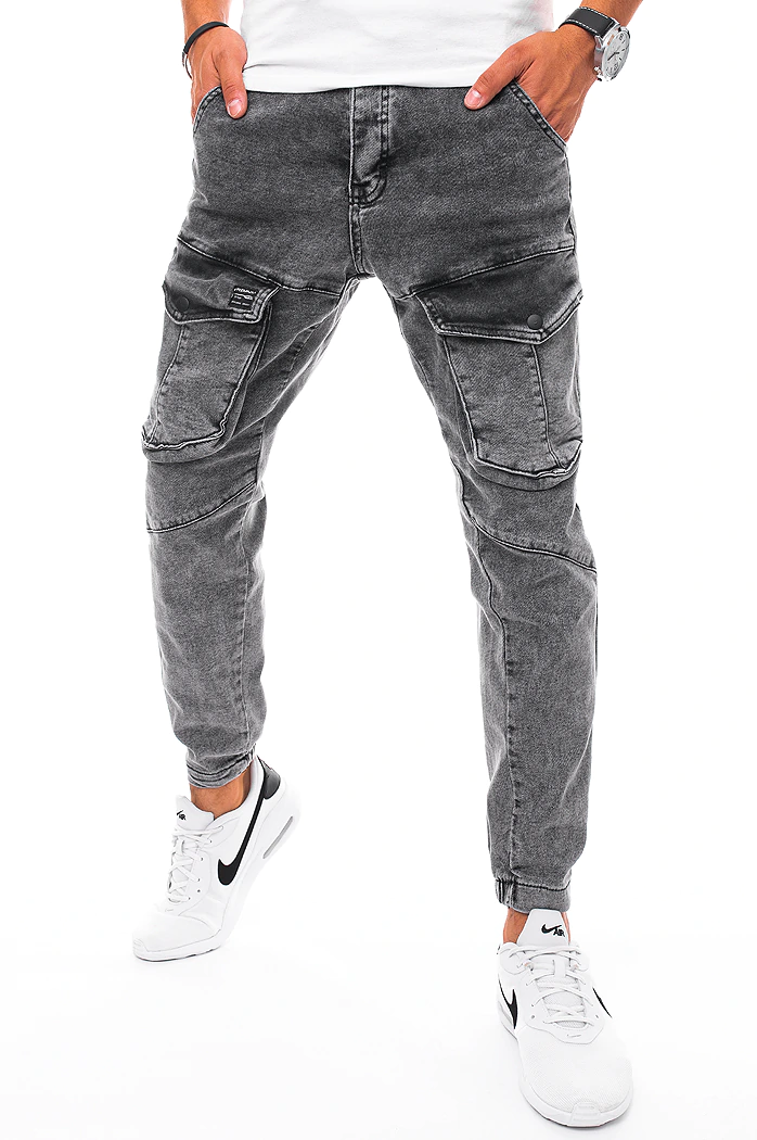 Spodnie męskie jeansowe typu bojówki ciemnoszare Dstreet UX3275