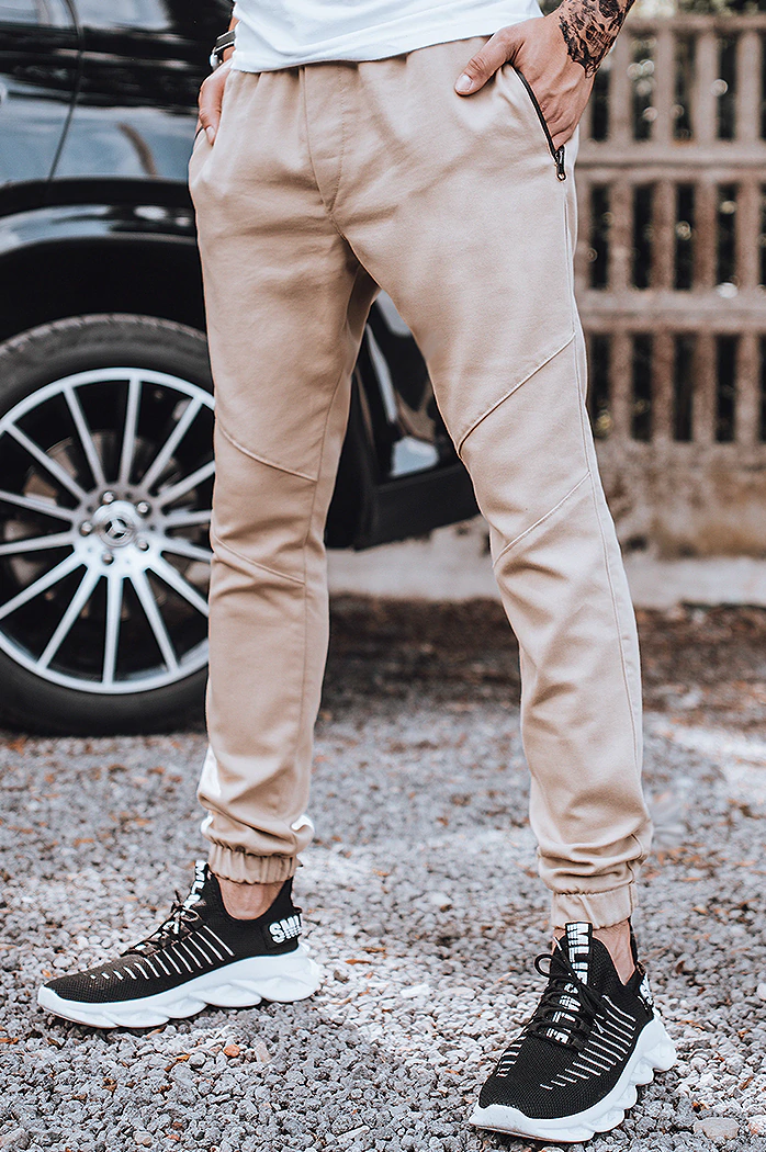 Spodnie męskie tyou jogger beżowe Dstreet UX3306