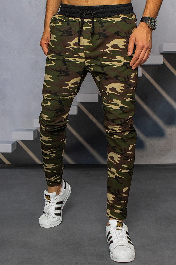 Spodnie męskie dresowe moro brązowe Dstreet UX3319