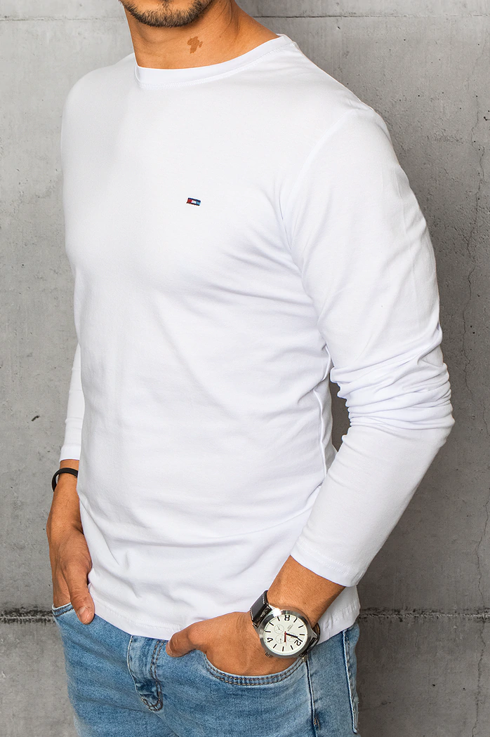 Longsleeve męski biały Dstreet LX0537