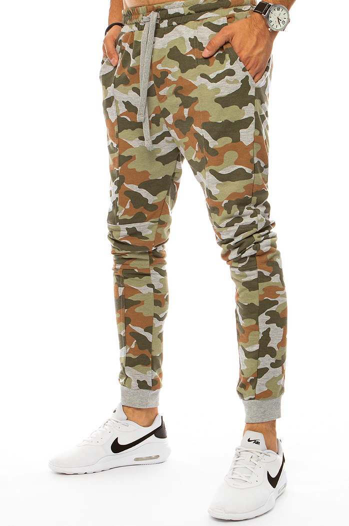 Spodnie męskie dresowe moro zielone Dstreet UX3333