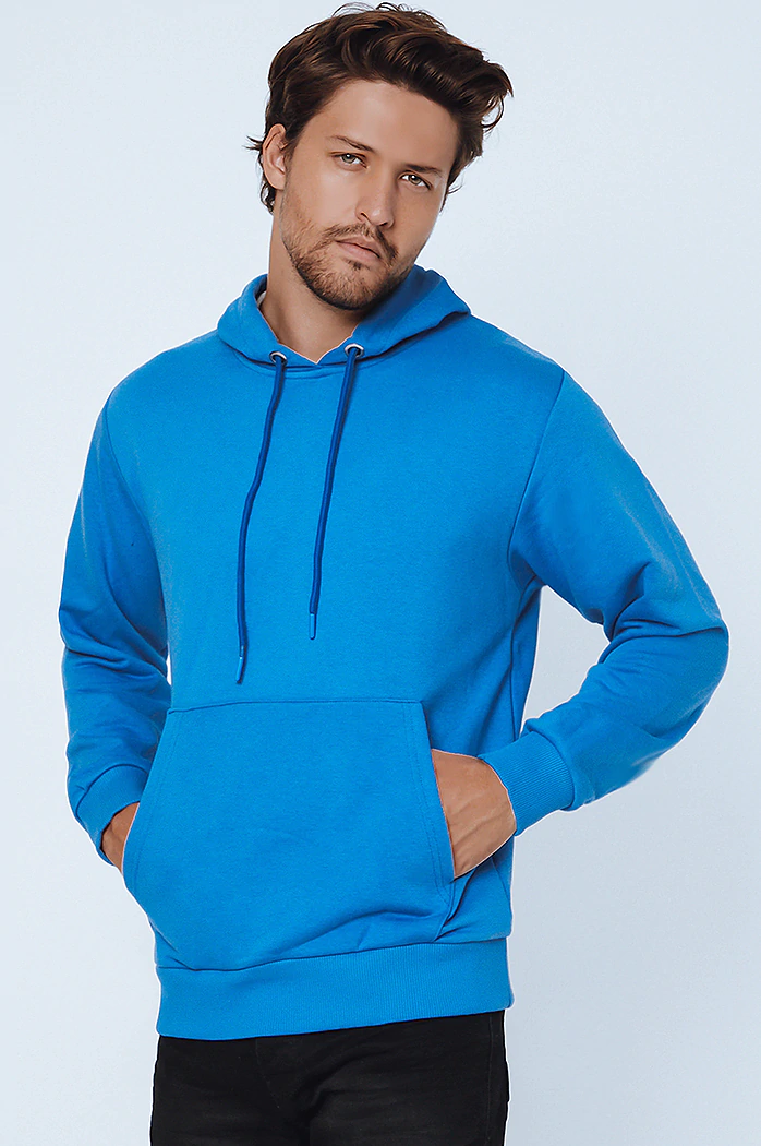 Bluza męska z kapturem niebieska Dstreet BX5024