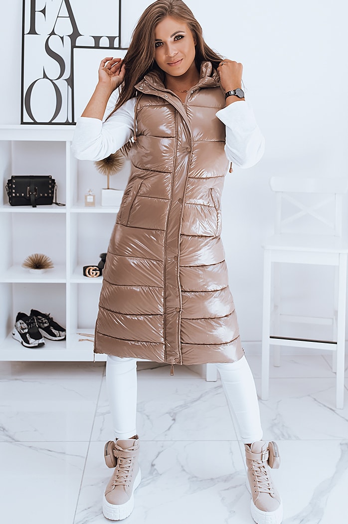 Kamizelka pikowana damska GANTINI kamelowa Dstreet TY2021