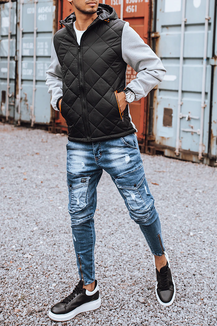 Kurtka męska przejściowa sportowa szara Dstreet TX2812z