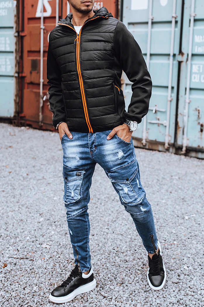 Kurtka męska przejściowa pikowana czarna Dstreet TX3785