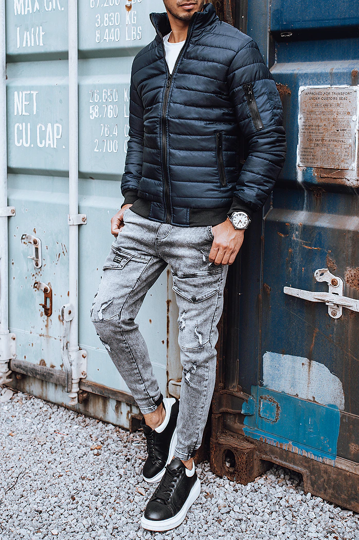 Kurtka męska przejściowa pikowana granatowa Dstreet TX2822z