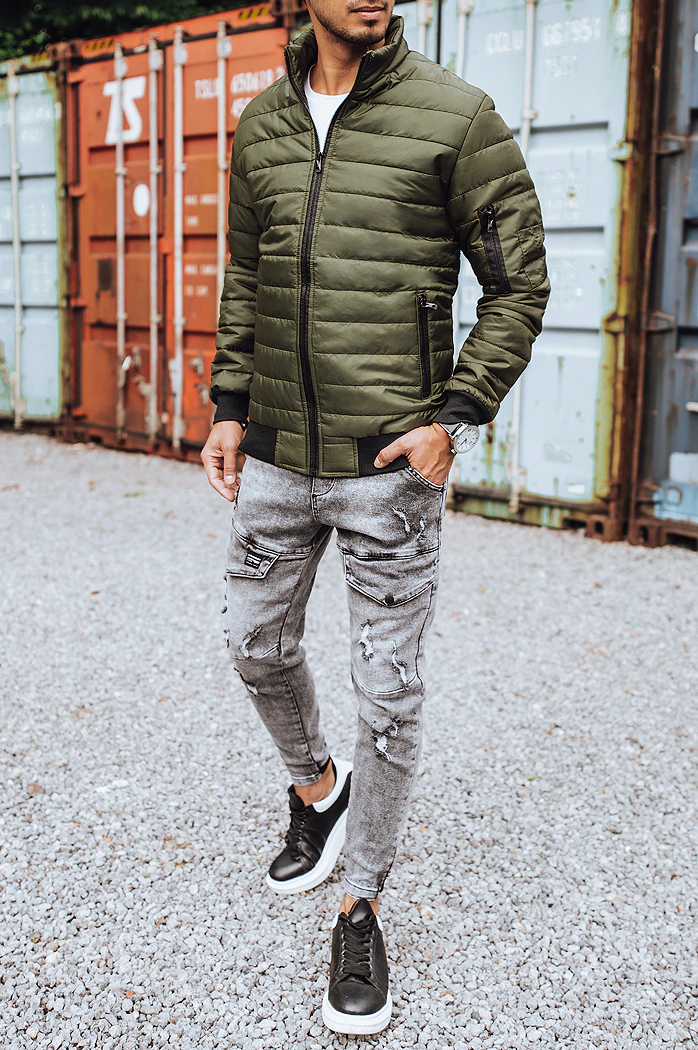 Kurtka męska przejściowa pikowana zielona Dstreet TX3408z