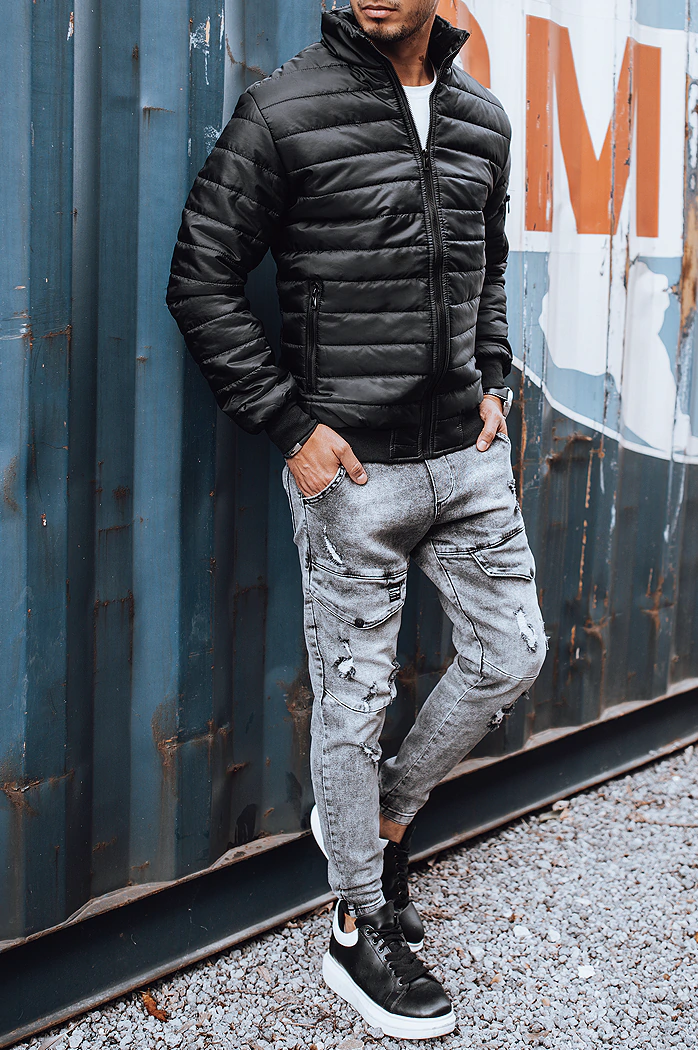 Kurtka męska przejściowa pikowana czarna Dstreet TX3270z