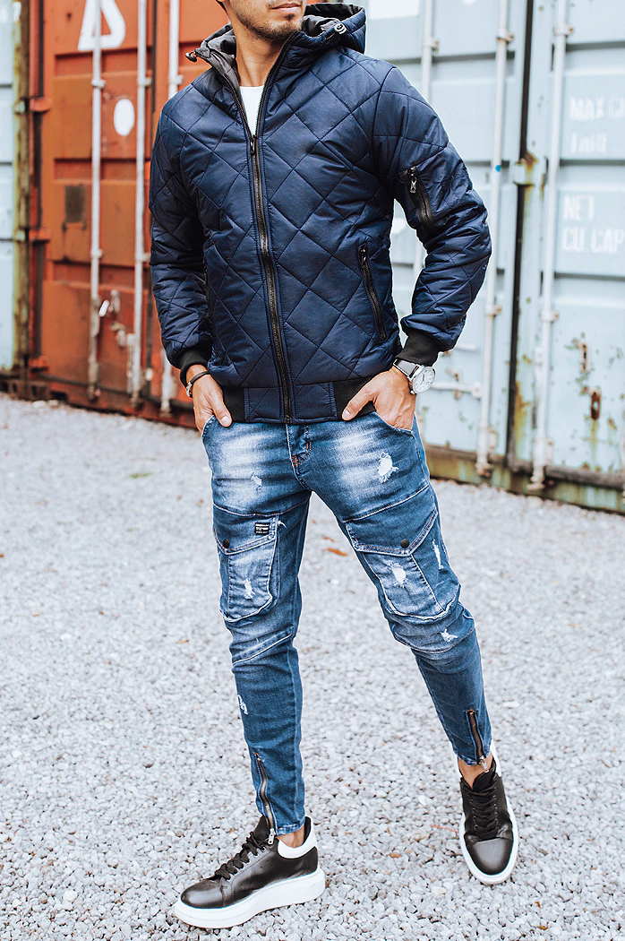 Kurtka męska przejściowa pikowana granatowa Dstreet TX2602z