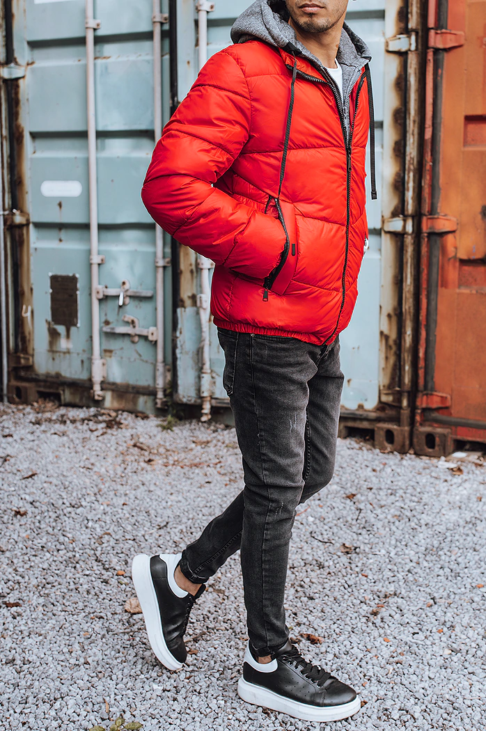 Kurtka męska pikowana zimowa czerwona Dstreet TX3828