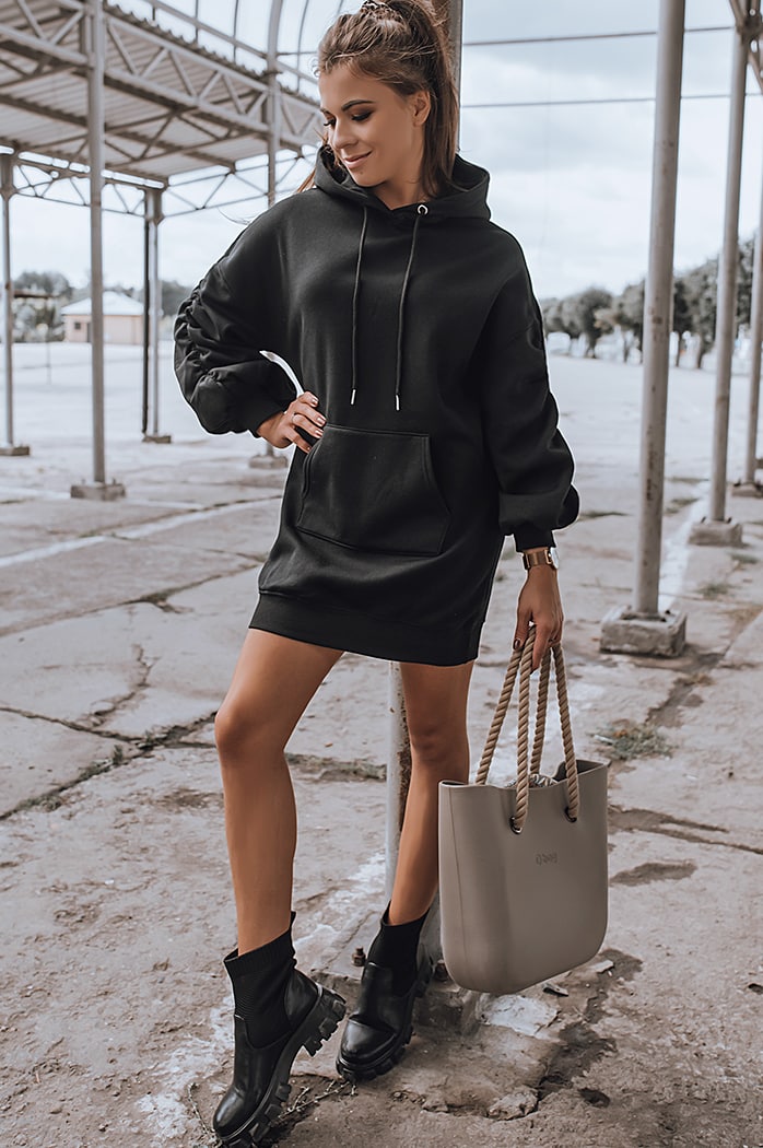 Sukienka dresowa EASSY czarna Dstreet BY1025