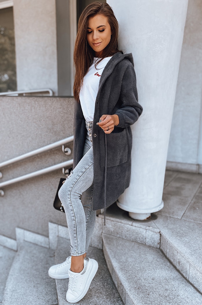 Płaszcz damski MELBY szary Dstreet NY0479