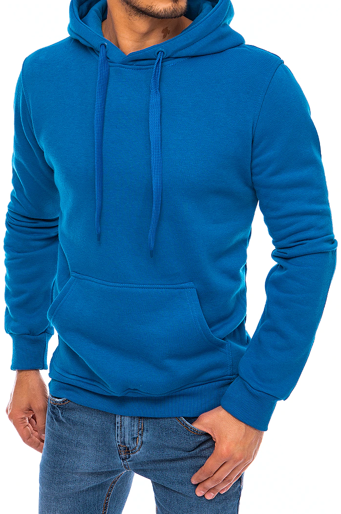 Bluza męska z kapturem błękitna Dstreet BX5081