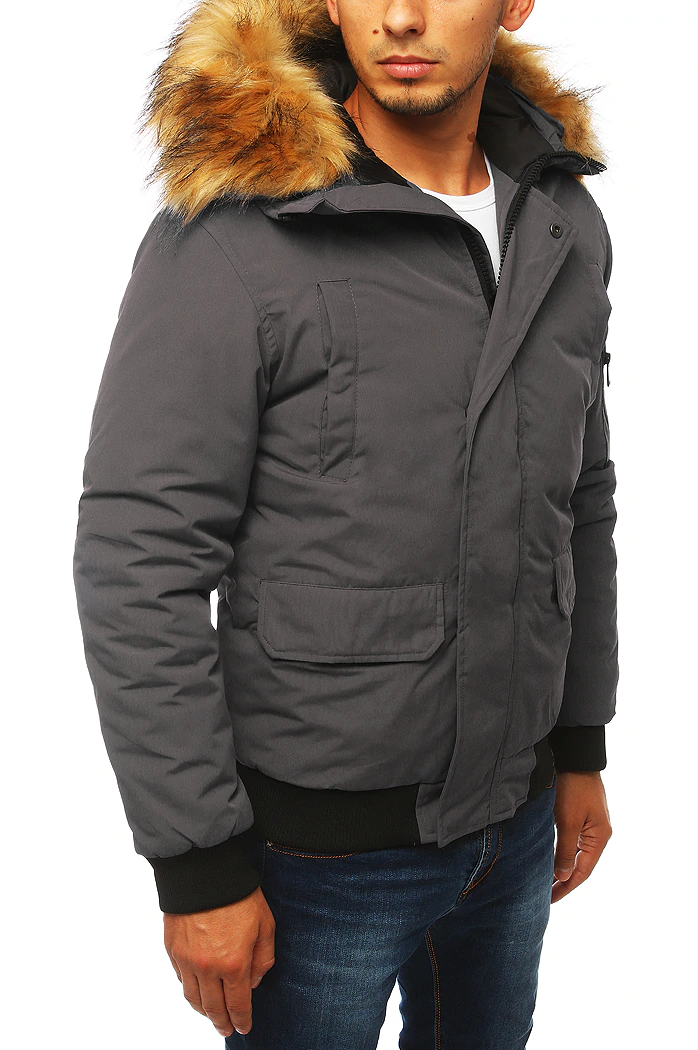 Kurtka męska zimowa ciemnoszara Dstreet TX3942