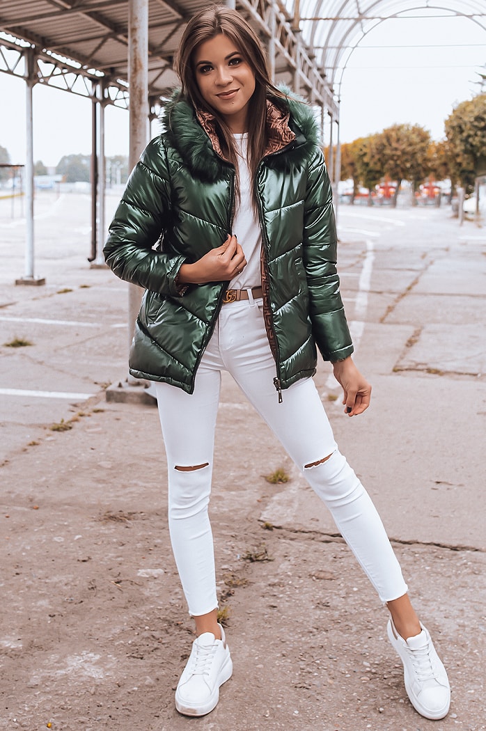 Kurtka zimowa damska pikowana PAGET zielona Dstreet TY2400