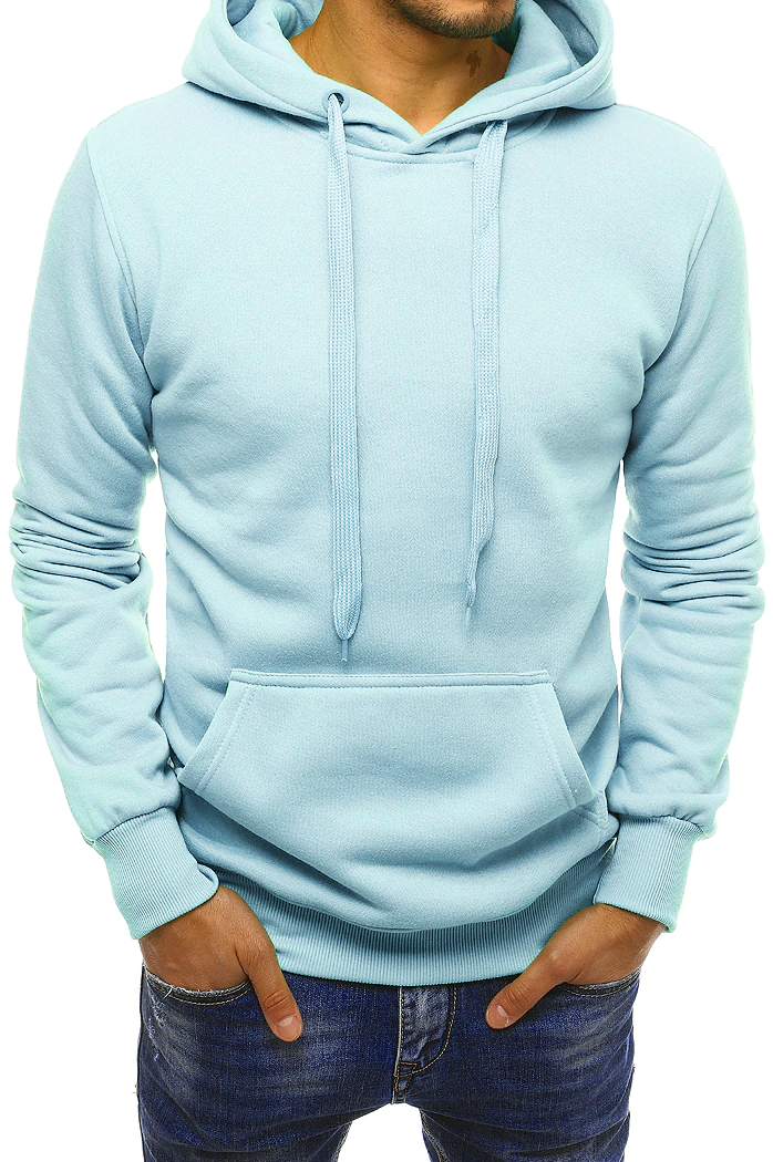 Bluza męska z kapturem błękitna Dstreet BX5107