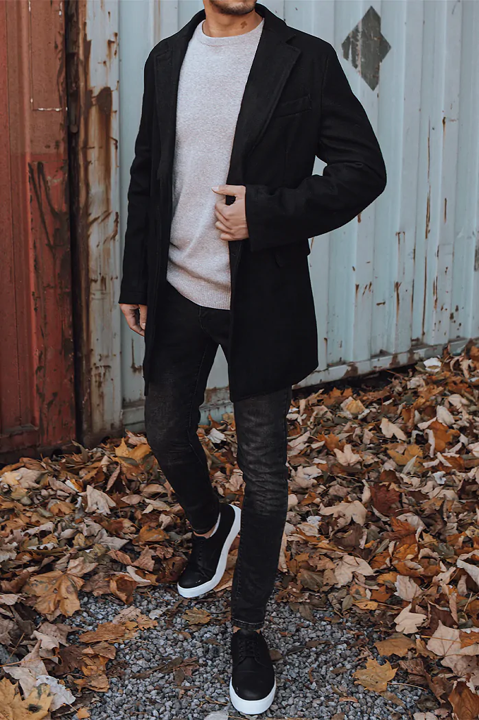 Płaszcz męski czarny Dstreet CX0380z