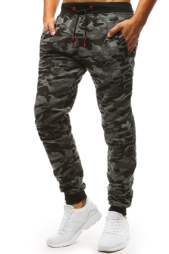 Spodnie dresowe męskie camo antracytowe Dstreet UX3454
