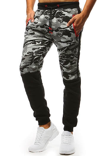 Spodnie dresowe męskie camo szare Dstreet UX3493