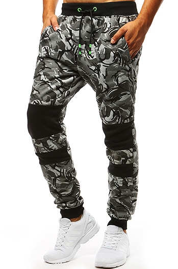 Spodnie dresowe męskie camo szare Dstreet UX3494