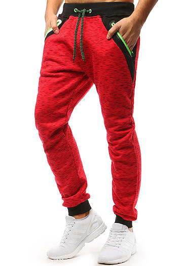 Spodnie męskie dresowe czerwone Dstreet UX3513