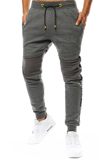 Spodnie męskie dresowe joggery antracytowe Dstreet UX3541