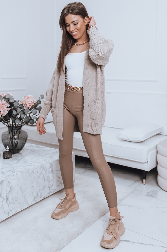 Legginsy damskie STRIKE beżowe Dstreet UY1115