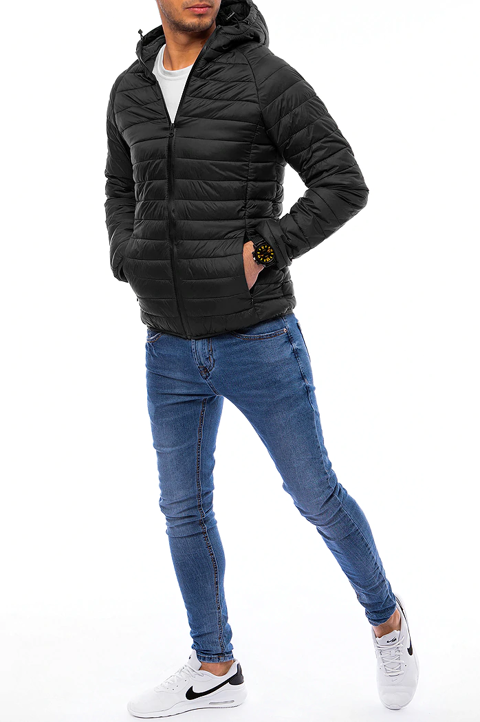 Kurtka męska przejściowa pikowana czarna Dstreet TX4010