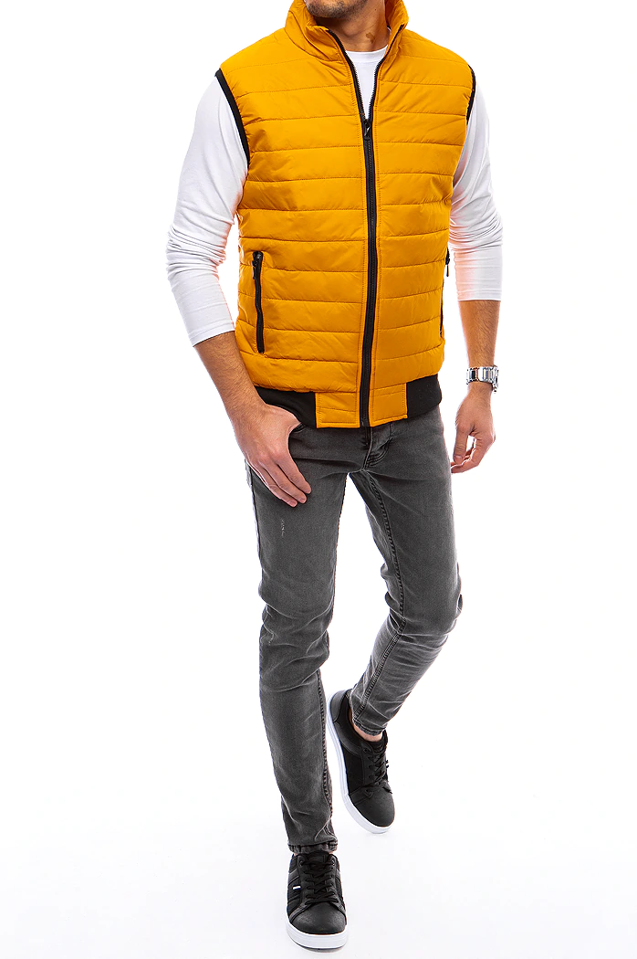 Kamizelka męska pikowana ciemnożółta Dstreet TX4018