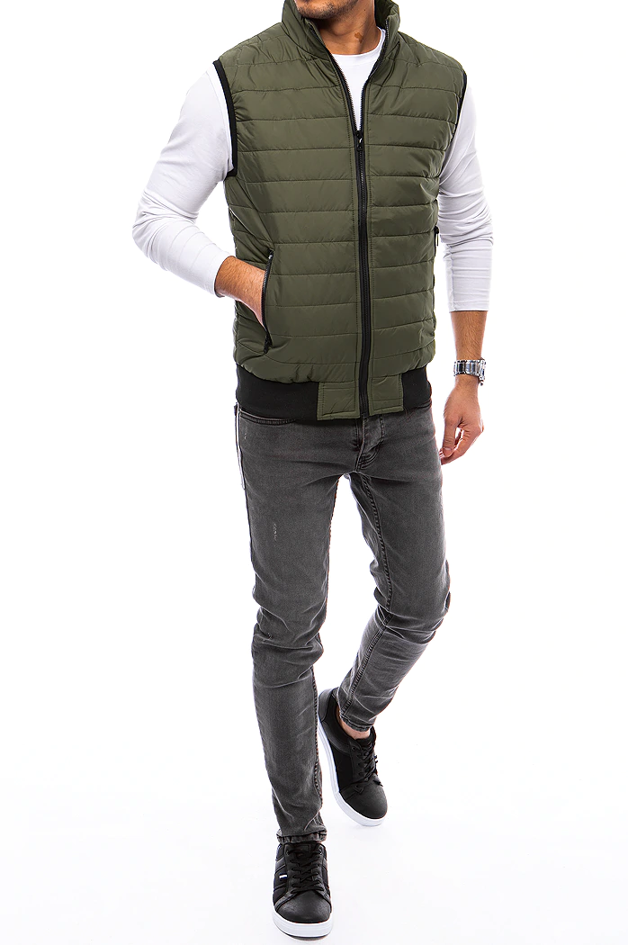 Kamizelka męska pikowana zielona Dstreet TX4019