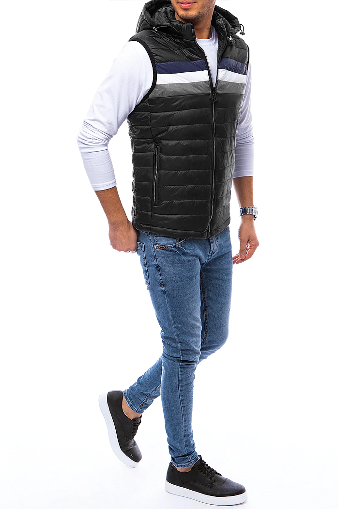 Kamizelka męska pikowana czarna Dstreet TX4032