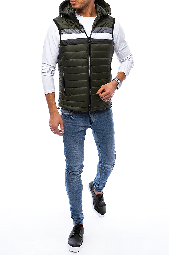 Kamizelka męska pikowana zielona Dstreet TX4034