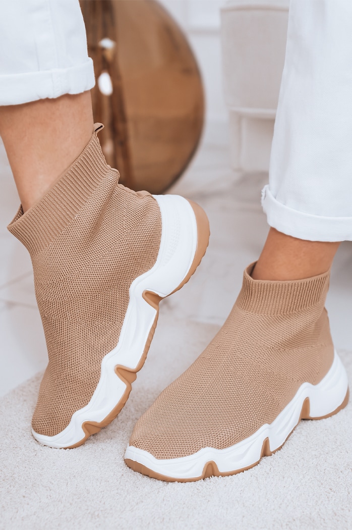 Buty skarpetowe damskie SOCKY khaki Dstreet ZY0114