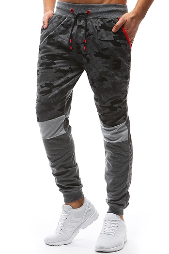 Spodnie męskie dresowe camo antracytowe Dstreet UX3628