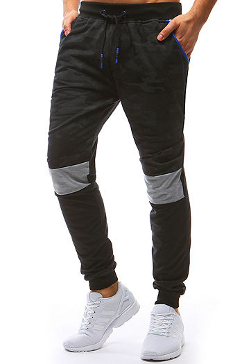 Spodnie męskie dresowe camo czarne Dstreet UX3630