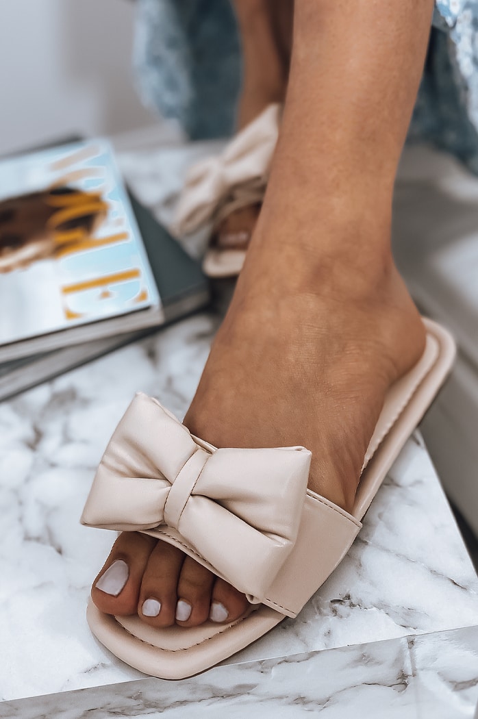 Klapki damskie BRANDY beżowe Dstreet ZY0162