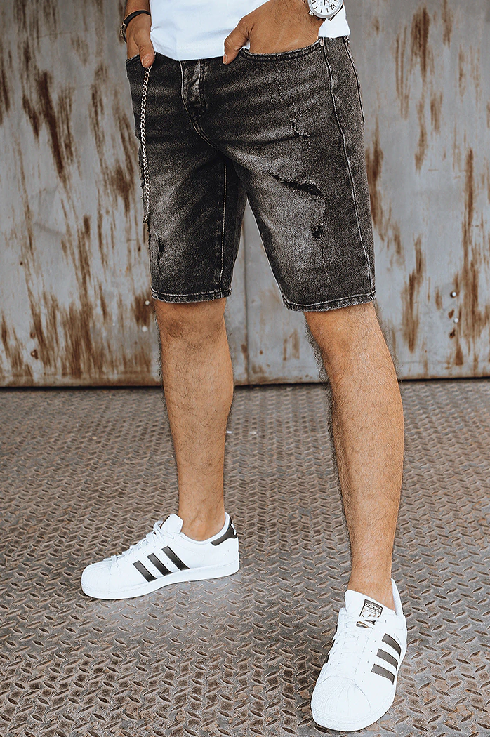 Spodenki męskie jeansowe czarne Dstreet SX2161