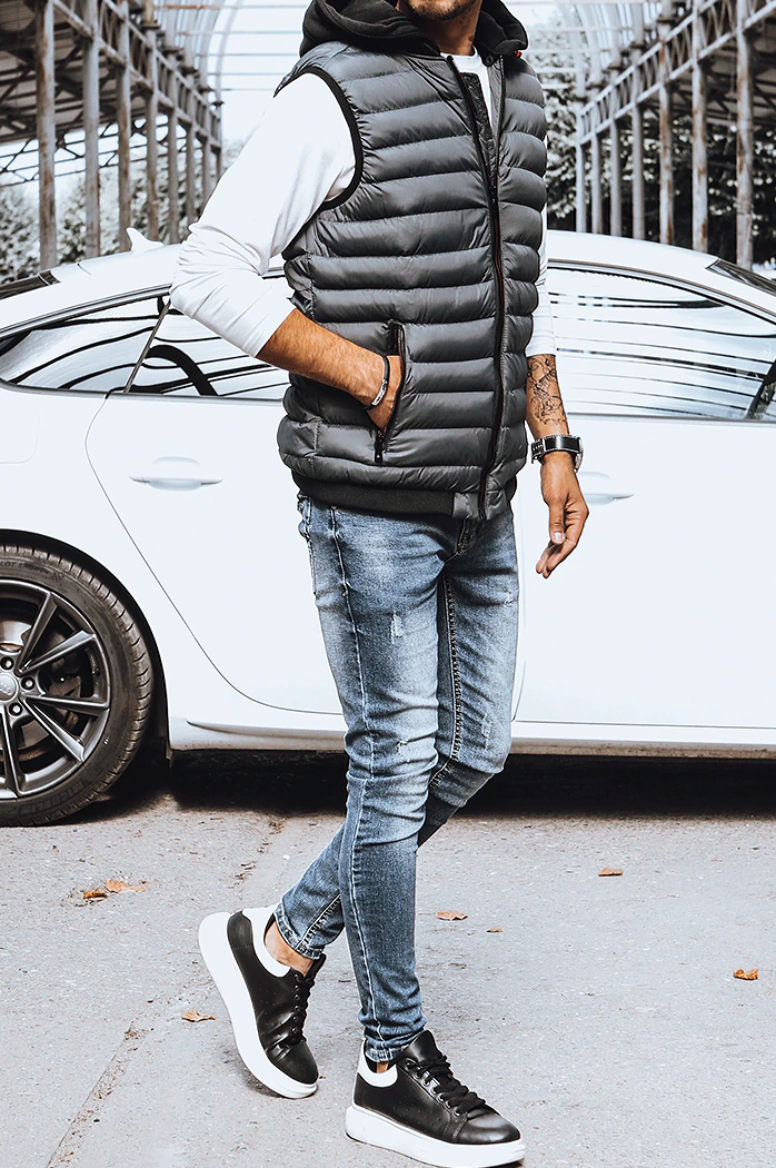 Kamizelka męska pikowana szara Dstreet TX4093