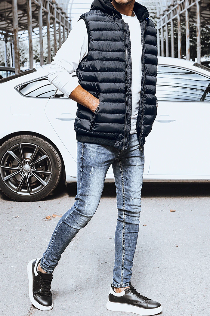 Kamizelka męska pikowana niebieska Dstreet TX4094