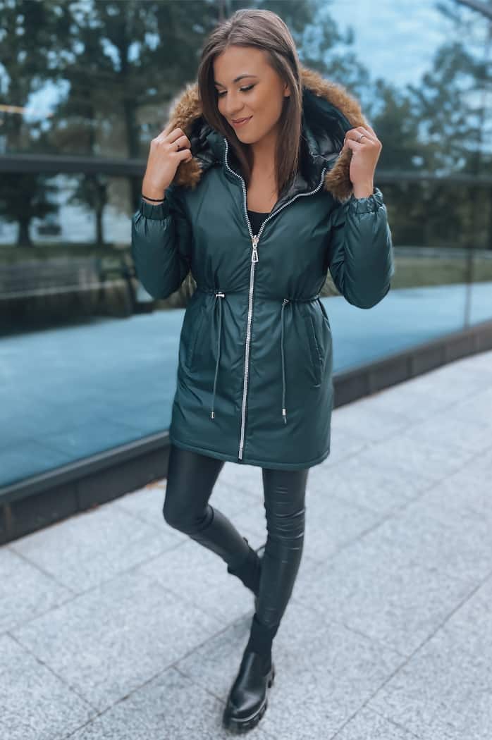 Kurtka zimowa damska parka SANAH ciemnozielona Dstreet TY2889