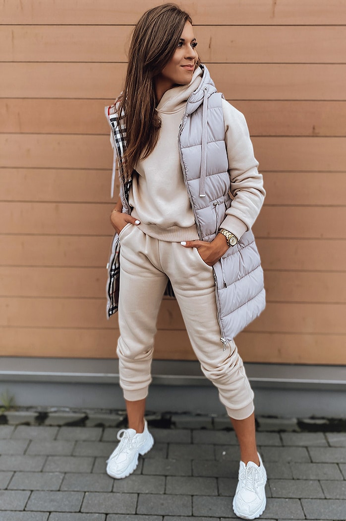 Kamizelka damska KERIS beżowa Dstreet TY2909