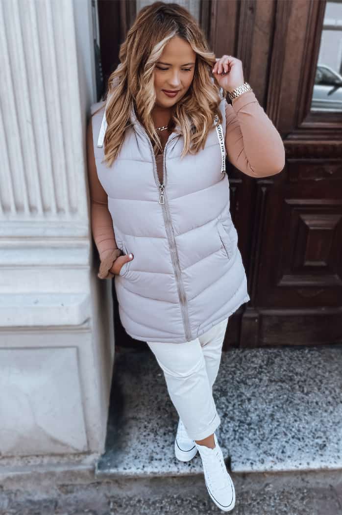 Kamizelka damska pikowana plus size MIRELLI fioletowa Dstreet TY2923