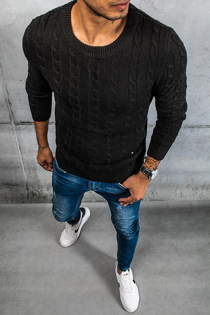 Sweter męski czarny Dstreet WX1880