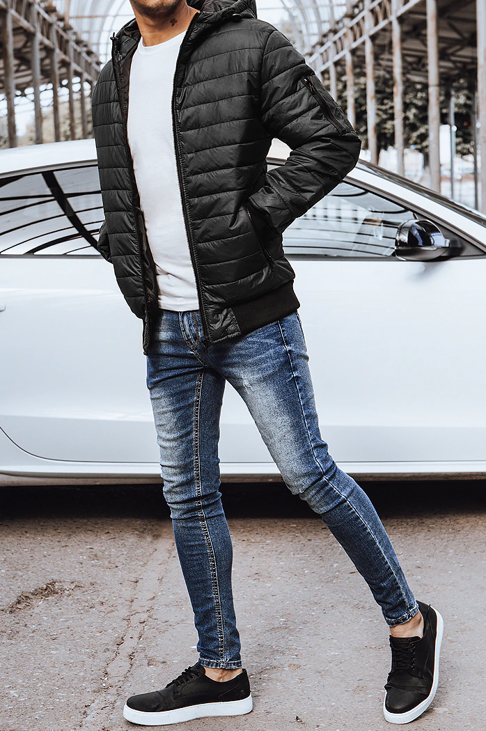 Kurtka męska przejściowa pikowana czarna Dstreet TX4145