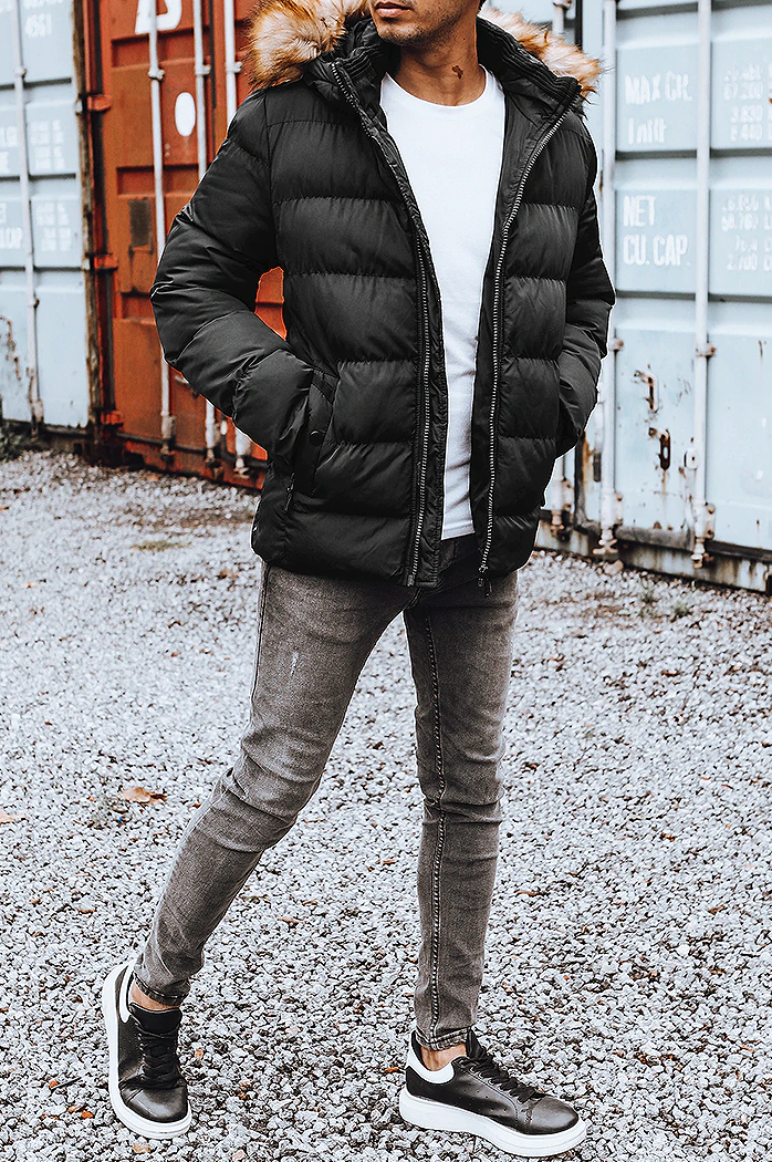 Kurtka męska zimowa pikowana czarna Dstreet TX4160