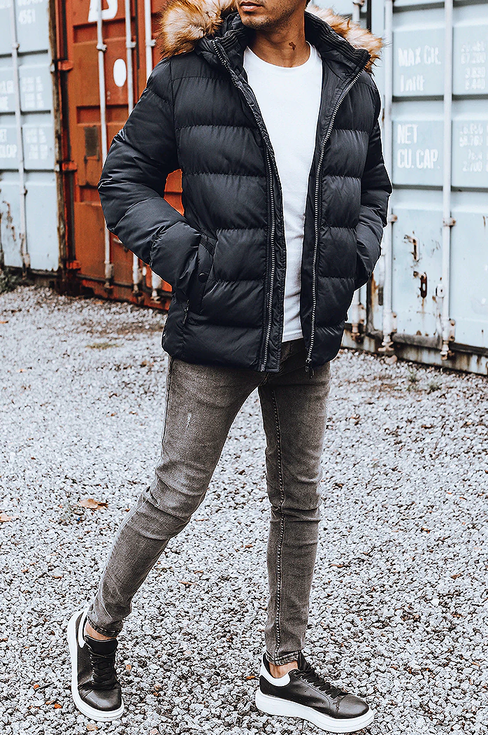 Kurtka męska zimowa pikowana granatowa Dstreet TX4161