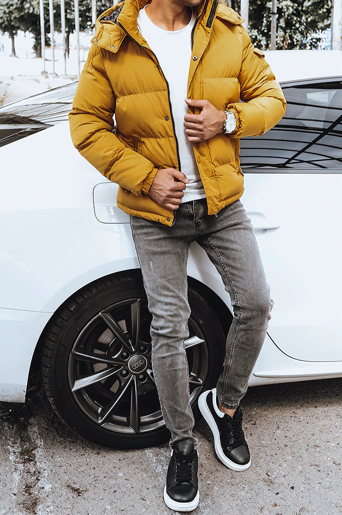 Kurtka męska zimowa pikowana żółta Dstreet TX4180