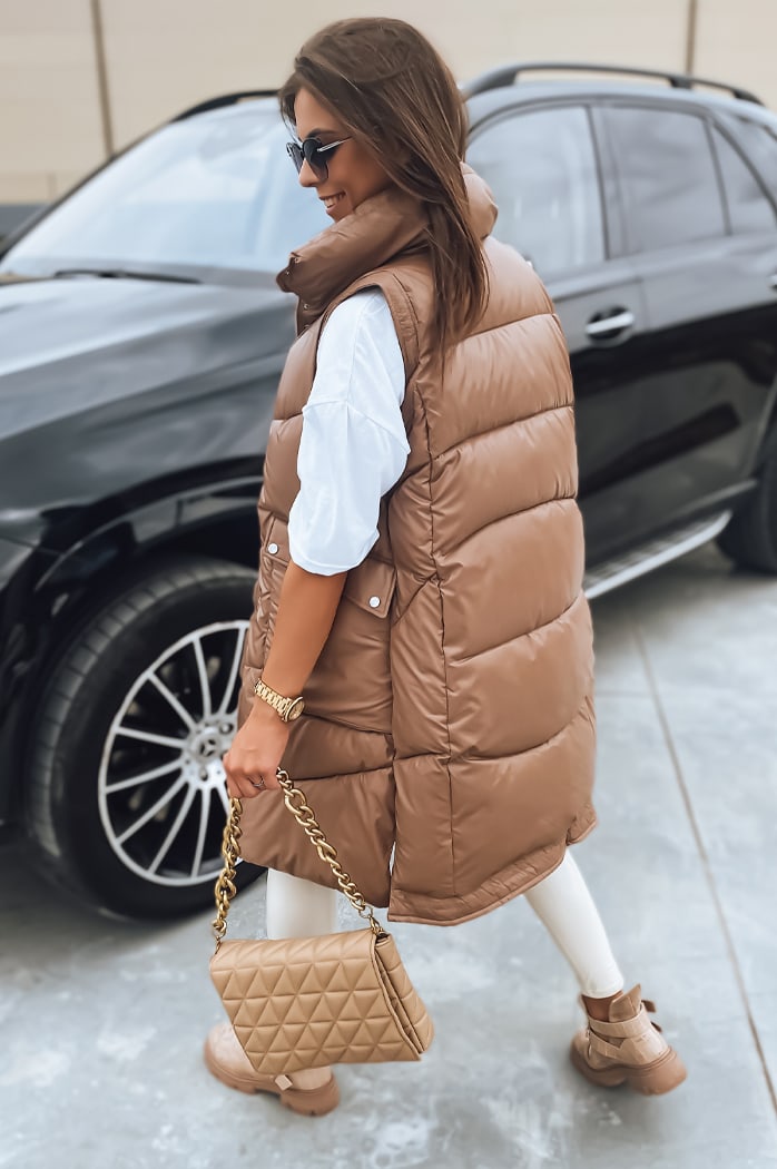 Kamizelka damska pikowana MARIEL kamelowa Dstreet TY3016